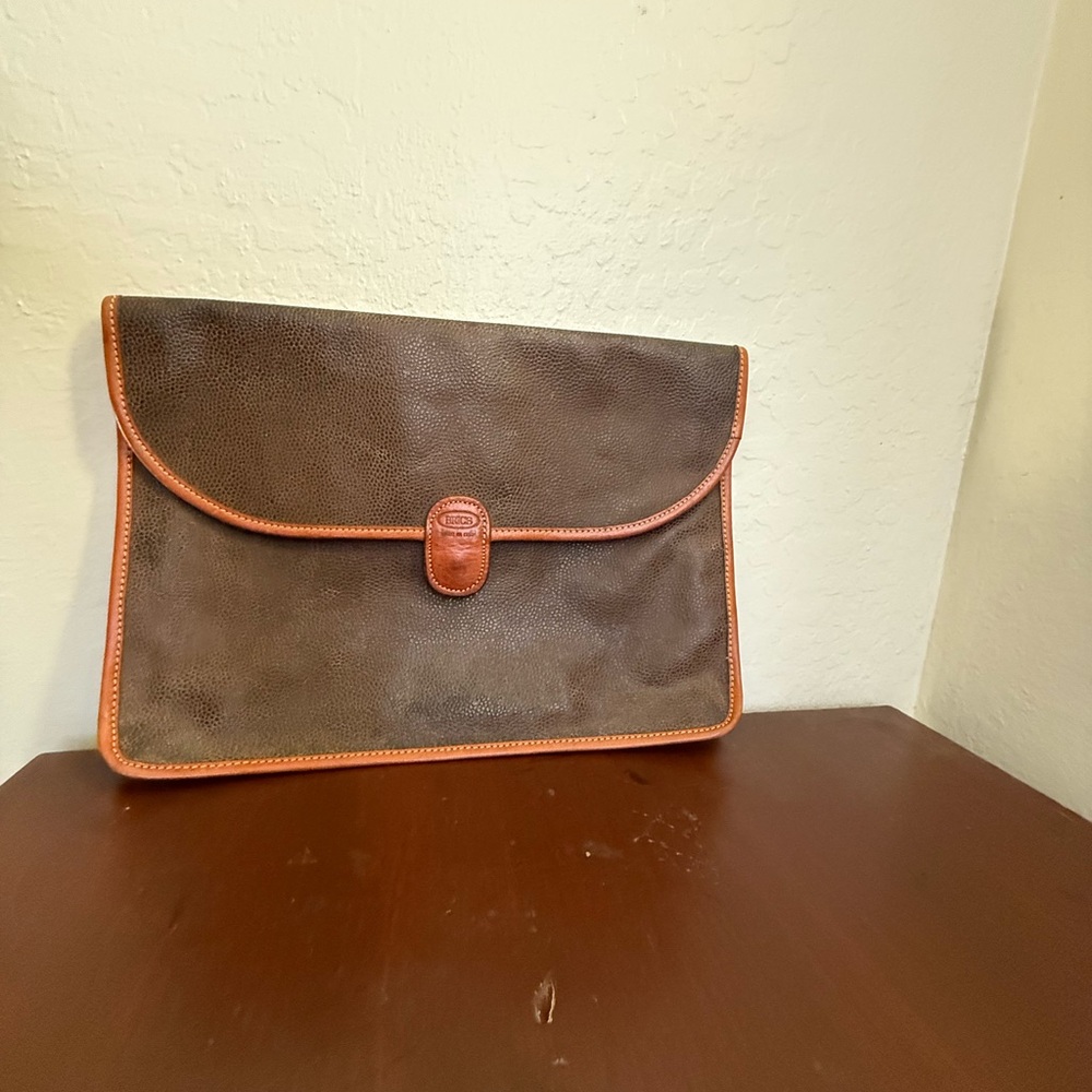 Bric's Brown and Tan Leather Laptop Bag